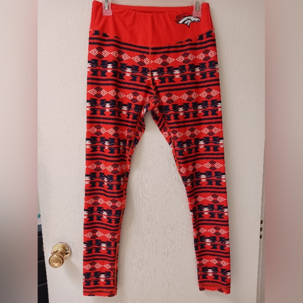 Denver Broncos Leggings Womens Sz M  NFL Team Apparel Excellent Condition